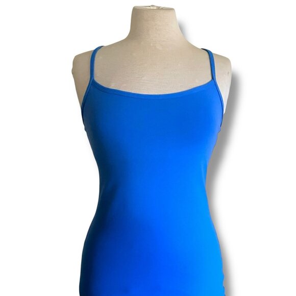 Lululemon Womens Power Y Tank Top Sz 6 Blue Built in Shelf Bra Yoga Racerback - Picture 2 of 9